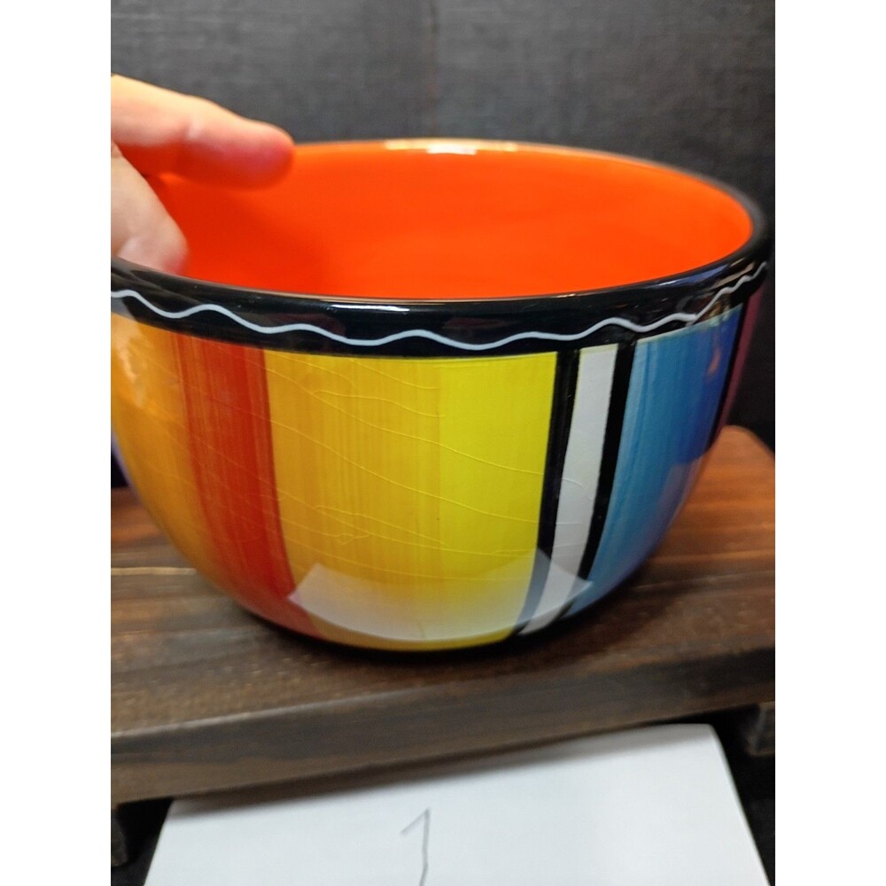 Nancy Green SERAPE Striped Bowls SET OF 2 Certified International MULTI-COLOR - Picture 7 of 16